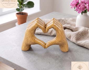 Handmade Heart Hands Sculpture | Resin Love Home Decor Gift