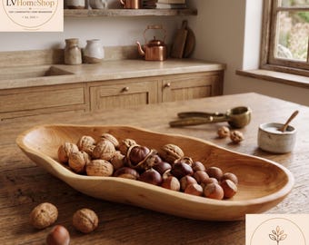 Handmade Olive Wood Fruit Bowl Rustic Wooden Serving Bowl Decor