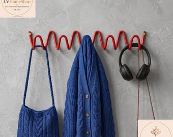 Modern Wavy Wall Hook Rack, Metal Coat Rack for Entryway Decor