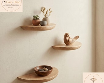 Wood Floating Shelf Set | Modern Wall Shelves for Home Decor