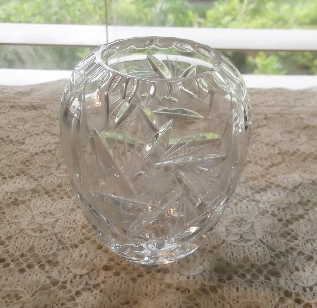Small Cut Glass Bud Vase Etsy