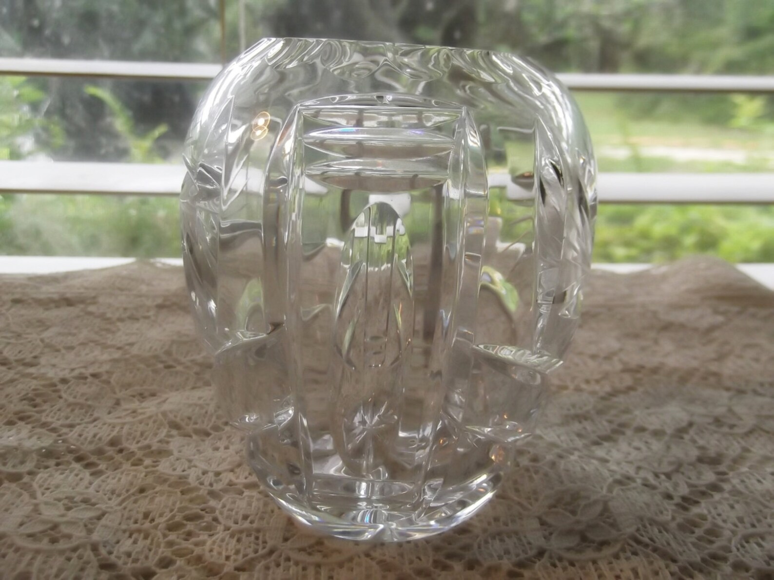 Small Cut Glass Bud Vase Etsy