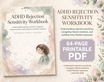 ADHD Rejection Sensitivity Workbook | For Therapists | ADHD Emotional Regulation & Interpersonal Skills | 64 Page Therapy Resource