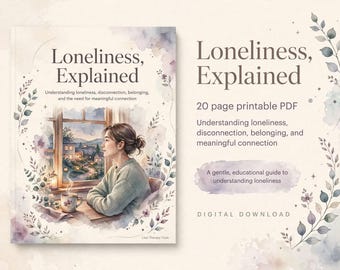 Loneliness Explained Workbook, Loneliness Therapist Resource, Social Connection Psychoeducation, Loneliness Printable, Mental Health PDF