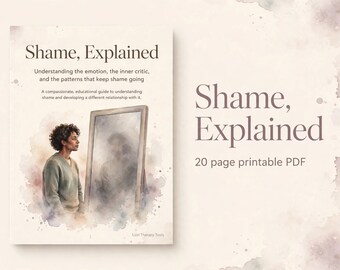 Shame Explained Workbook, Shame Therapist Resource, Shame Psychoeducation, Self Worth Printable, Emotional Healing Mental Health PDF