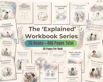 Mental Health Workbook Bundle, Therapist Psychoeducation Bundle, 20 Therapy Workbooks, 400 Page Counseling Resource PDF