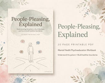 People Pleasing Explained Workbook, People Pleasing Therapist Resource, Boundaries Printable, Self Worth Psychoeducation PDF