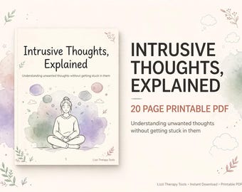 Intrusive Thoughts Explained Workbook, Intrusive Thoughts Therapist Resource, OCD Psychoeducation, Anxiety Printable, Mental Health PDF