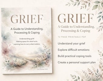 Grief Workbook, Grief Therapist Resource, Grief Psychoeducation, Bereavement Workbook, Grief Counseling Printable, 72 Page PDF