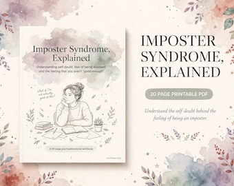 Imposter Syndrome Explained Workbook, Imposter Syndrome Therapist Resource, Self Doubt Psychoeducation, Confidence Printable PDF