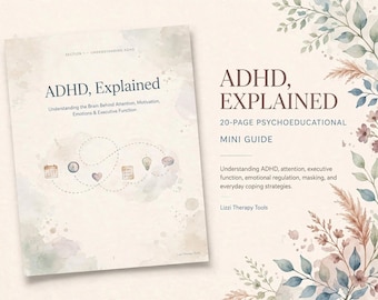 ADHD Explained Workbook, ADHD Therapist Resource, ADHD Psychoeducation, Executive Function Printable, Mental Health pdf