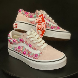 Custom Kids Old Skool Vans with pearls