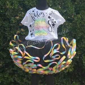 Girls Ribbon trim tutu and Shirt set ANY THEME you want