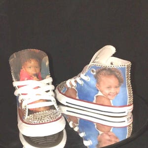 Custom Adult High Top with Pictures and Rhinestones