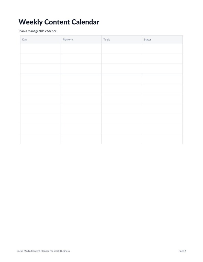 Social-Media-Content-Planer für Kleinunternehmen, 30-Tage-Kalender ...