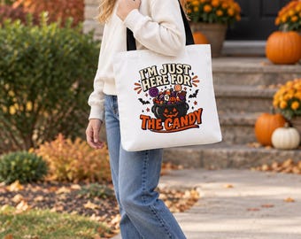 Funny Halloween Candy Tote Bag, Jack-o'-Lantern Trick or Treat Bag