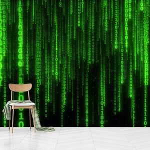Matrix Code Wallpaper: Cyberpunk Wall Art, Peel and Stick