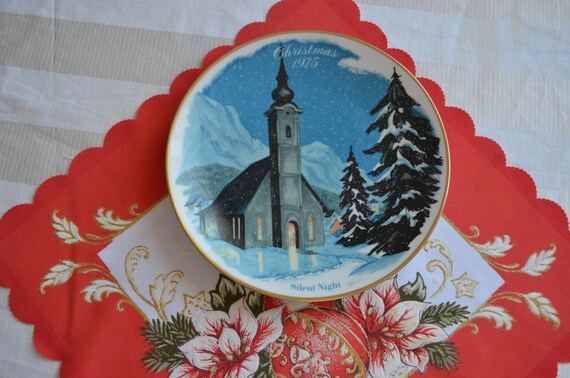 Vintage the Danbury Mint 1975 Christmas Plate “silent Night