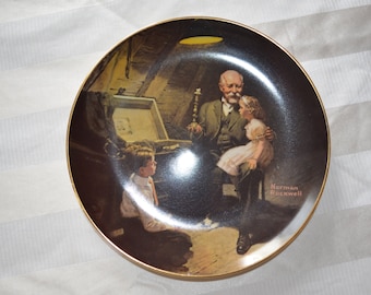 Norman Rockwell Collectible Plate: Grandpa's Treasure Chest, Limited Edition