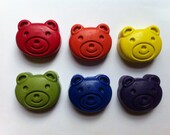 Set of 6 Eco-Friendly Soy/Bees Wax Bear Crayons- Great First Crayon