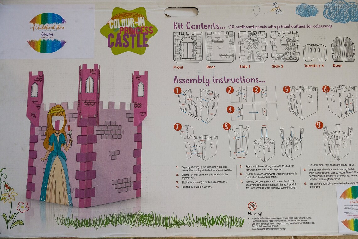 Color Your Own Princess Castle - Etsy