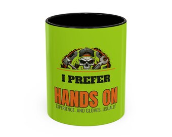 Mug « Mécanicien pratique », emblème de clé à piston en forme de crâne, cadeau humoristique pour les métiers (325 ml ou 445 ml)