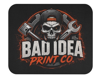 Tapis de souris Bad Idea Print Co Crâne avec clés à molette | Tapis de bureau pour garage d'atelier