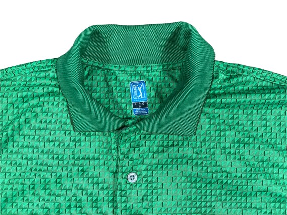 Vintage Deep Green PGA Tour Geometric Golf Polo S… - image 4