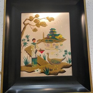 Mid Century Chinoiserie Lighted Wall Art Formed Products Co. Elmhurst New York, Pagoda, Phoenix, Lighted Shadow Box at Ageless Alchemy image 10