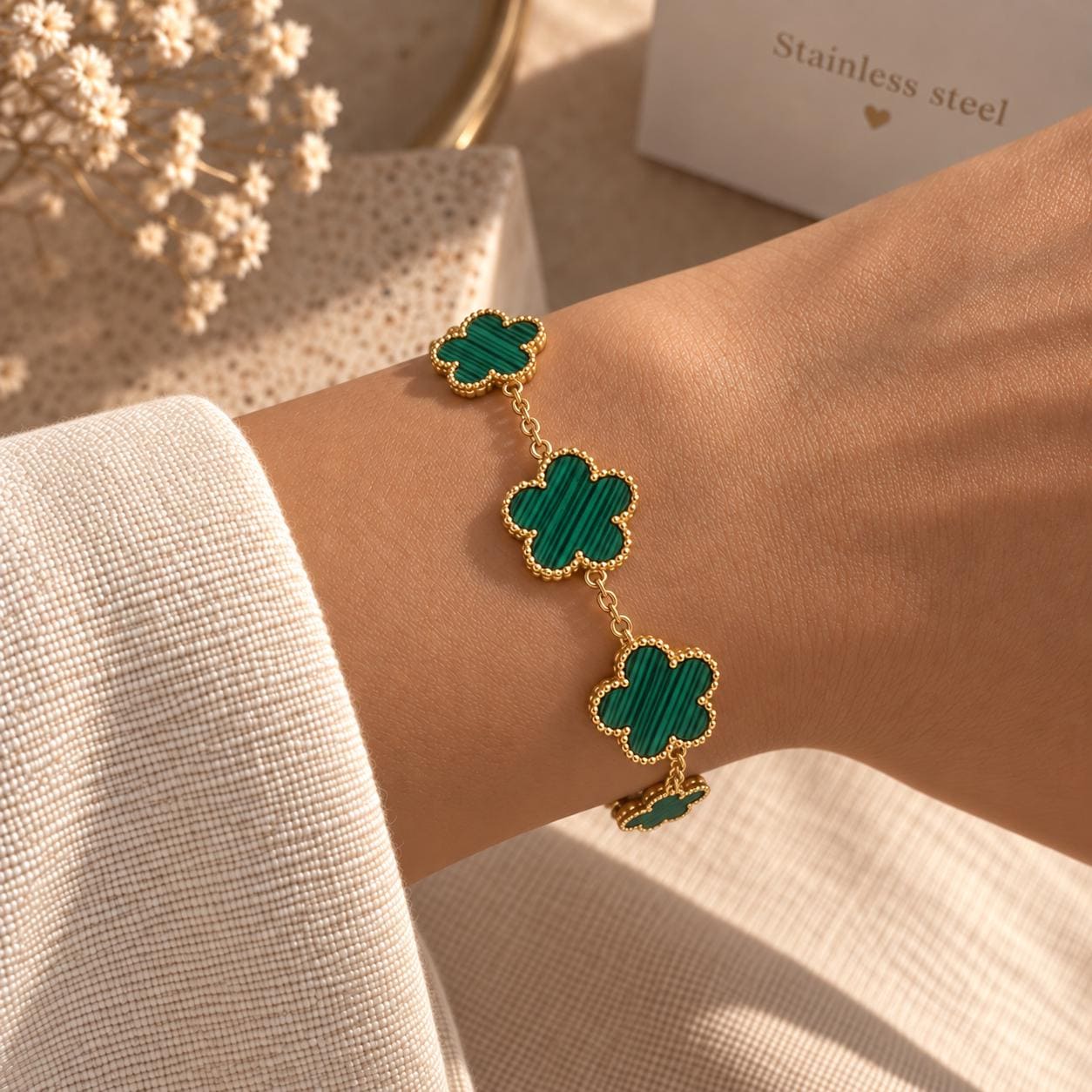 Blue clover bracelet - Etsy 日本