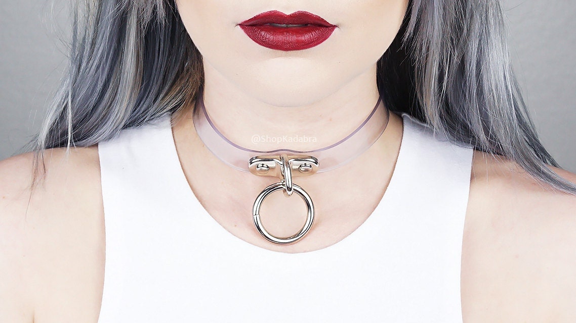CLEAR Hanging O Ring Choker Transparent Vinyl Choker Collar Etsy