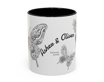 Asher & Oliver Grief Mark Memorial Illustration Mug | Ceramic Coffee Cup