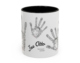 Jax Otto Grief Mark Memorial Illustration Mug | Ceramic Coffee Cup
