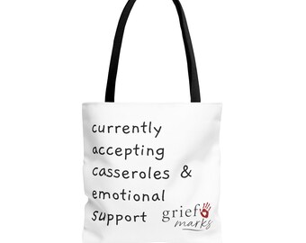 Accepting Casseroles Tote Bag | Barely Hanging On, Don't Silence My Grief