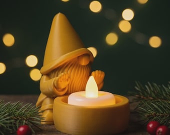 Podgrzewacz Gnome Tealight, świeca LED w zestawie, przytulna dekoracja stołu