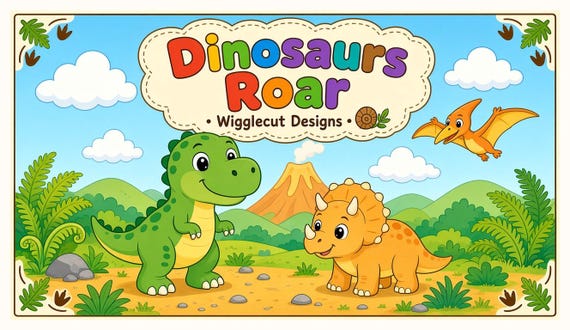 Dinosaurs Roar Children's Coloring Pages Pack (20 Printable)