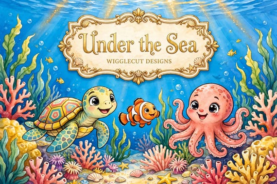 Under the Sea Children's Coloring Pages Pack (25 Printable)
