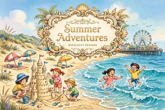Summer Adventures Children's Coloring Pages Pack (25 Printable)