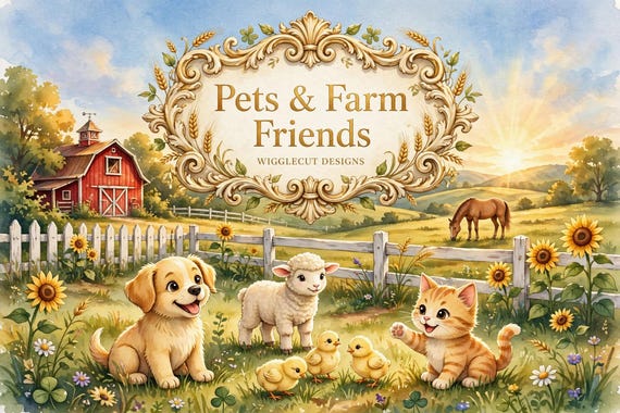 Pets & Farm Friends Children's Coloring Pages Pack (25 Printable)