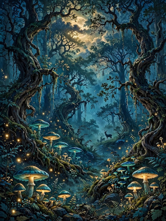 Enchanted Forest Coloring Pages, 45 Printable Woodland Art (Digital Download)