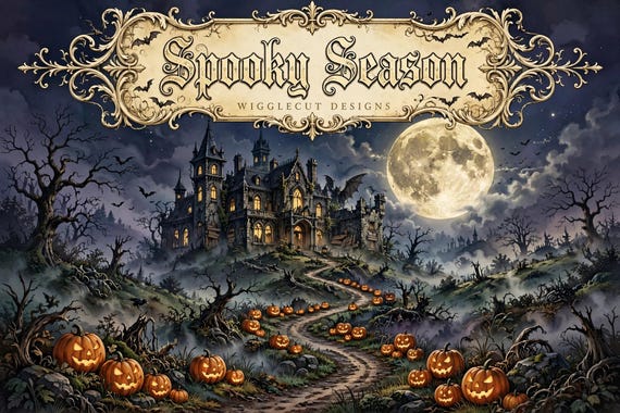Spooky Season Aesthetic Halloween Coloring Pages – Intricate Bundle (Digital Download)