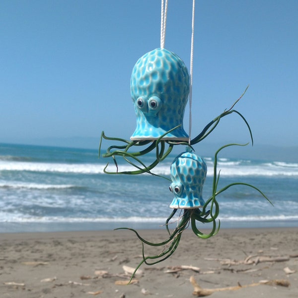 Mom and Baby Octopus Hanging Air Planters, Ocean lover