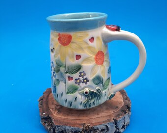 Sunflower Handmade Mug, Wildflowers Lover