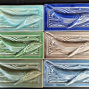 Whale, Hand Made Subway Tile, Mirror, Back Splash, Bring the Beach Home