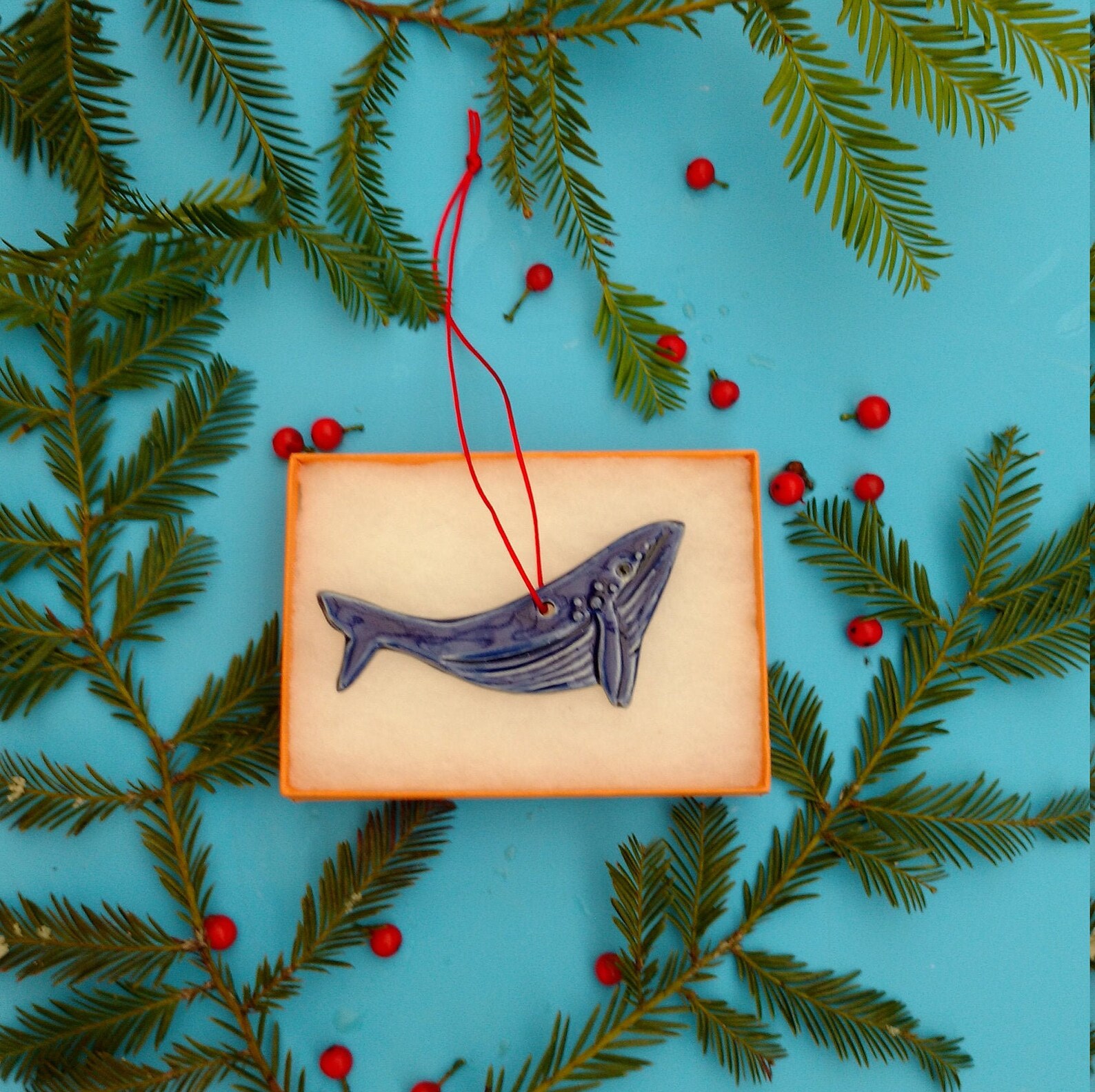 Whale Christmas Ornament 