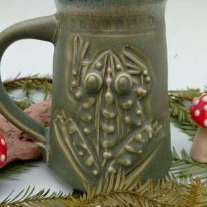 Toad Mug, Arts and Crafts Style, Handmade, Toad Lover image 4