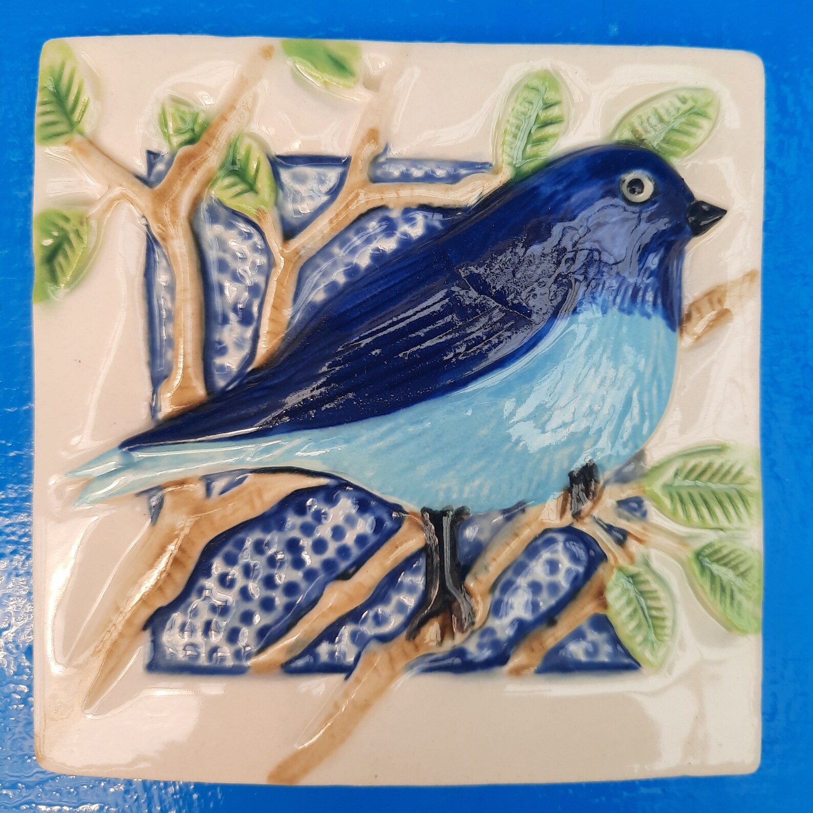 Hand Made Bluebird Tile Etsy