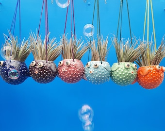 Hanging Puffer Fish Planters,  Mother's Day Gift