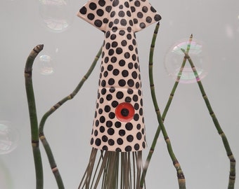 A Large Squid Air Plant Hanger, Coastal Design