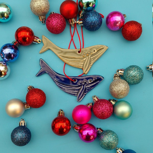 Whale Handmade Ornament,  Christmas Ornament, Window Art, Bring the Beach Home